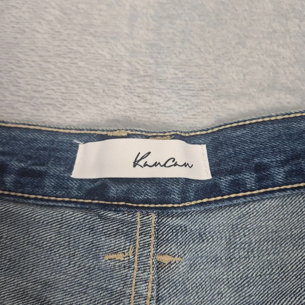 Wide Leg KanCan 15 (36) Women Distressed Jeans High Rise Button KC7373M 40267